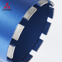 Broca de Diamante para Perforación en Húmedo ZHONGZHI Laser Weld Arix, 450 mm de Longitud, para Perforación Reforzada
