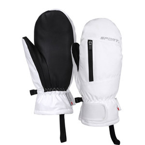 Custom <strong>Men's</strong> Snowboard Mittens Winter Ski <strong>Gloves</strong> With 3M <strong>Thinsulate</strong> Waterproof Polyester Cotton PU-Heating Insulated - Product Image 4