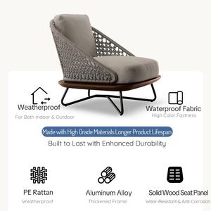 Ensemble de canapés d'extérieur modernes sans entretien pour villa, mobilier de patio modulable toutes saisons pour <span class=keywords><strong>jardin</strong></span>/<span class=keywords><strong>petit</strong></span> <span class=keywords><strong>balcon</strong></span> - Product Image 3