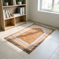 Tapis de prière en chenille vintage minimaliste moderne, motif ethnique classique, tapis de sol esthétique haut de gamme, tapis de prière islamique