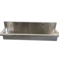 Évier de lavage commercial extérieur personnalisé en acier inoxydable 304 de 1200/1800x550mm, évier de lavage pour hôpital avec accessoires et robinet