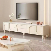 Meuble TV moderne de style crème blanc, appartement de petite taille, salon, bois massif, rangement, 2 m de long, meuble TV SK2308