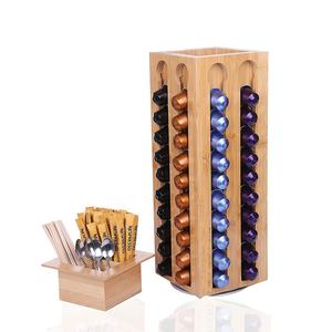 Support de carrousel en bambou, boîte organisateur, étagère, boîte pour dosettes de café, sachets de thé, capsules, en bois - Product Image 1