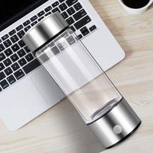 Bouteille d'eau portable rechargeable en verre enrichie en hydrogène avec couvercle, ioniseur de voyage, tasse cadeau, isolation thermique de luxe - Product Image 3