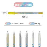 3 stylos gel à paillettes assortis, pointe moyenne de 1,0 mm, idéaux pour le scrapbooking et plus encore