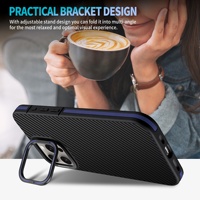 Fundas de teléfono de fibra de carbono para Iphone 16 15 14 13 12 11 Plus Pro Max, funda duradera resistente magnética con soporte de cámara de Metal