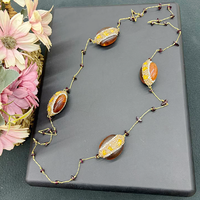 Collier en pierre naturelle CH-LAN2152, collier vintage en turquoise, collier en pierre précieuse turquoise ronde/ovale, bijoux en gros