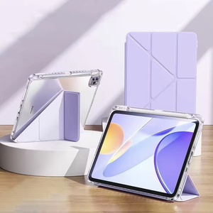 Rõ ràng Acrylic PU da 3 + Y gấp lật đứng bút khe cắm chống sốc chống uốn Tablet Pad trường hợp đối với iPad Air Mini 6 7 10.2 12.9 13 - Product Image 1