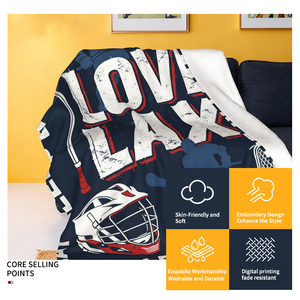 Couverture en flanelle Eat Sleep Lacrosse, thème « Love LAX », jeté doux pour les joueurs de lacrosse, les fans, cadeau sportif, décoration de la maison, couverture en flanelle - Product Image 4