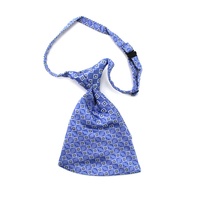 Geometrische blaue vor gebundene verstellbare 100% Seide gewebte gefaltete Mädchen Einzigartige Mode Ascot Krawatte Fliege Business Krawatten für Frauen