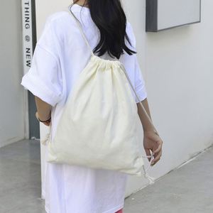Mochila Escolar Personalizada con Logotipo, Bolsa de Lona de Algodón Colorida con Cordón para la Escuela - Product Image 4