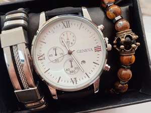 Men's Business Gift <b>Set</b> Quartz <b>Watch</b> & Bracelet Fashion Gift Box for Valentine's Day, Father's Day and Christmas Gifts - Product Image 4