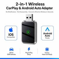 Adaptador Inalámbrico Universal 2 en 1 para Autos con CarPlay Cableado de Fábrica, Conexión WiFi 6 de Alta Velocidad a 5.8GHz, Directo de Fábrica