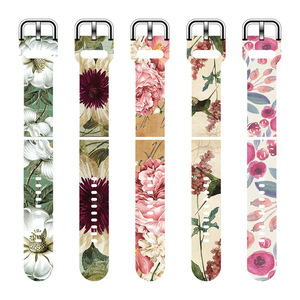 Correa personalizada transpirable de 20mm y 22mm con estampado de la serie Flowers para reloj 7/6/5 y para <span class=keywords><strong>Versa</strong></span> 4/<span class=keywords><strong>3</strong></span> banda de silicona reemplazable - Product Image 5