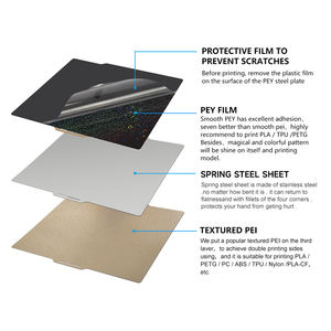 Feuille Pei et <span class=keywords><strong>Pey</strong></span> pour accessoires d'imprimante 3D Bambu Lab X1/P1P 257*257mm pièces d'imprimante 3D magnétique PEI <span class=keywords><strong>PEY</strong></span> - Product Image 2
