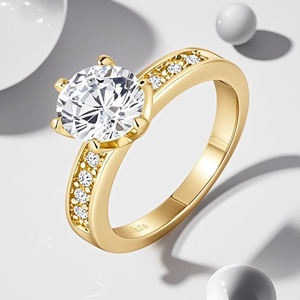 Verlovingsringen Voor Vrouwen 925 Sterling Verzilverd Met 14k 18K Goud Rose Goud Verguld Met Rhodium Rond Helder Zirkoon Ontwerp - Product Image 5