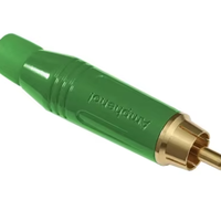 Connecteur de câble audio RCA mâle ACPR-GRN, boîtier vert, pour la transmission de signal audio et le câblage d'équipements audio