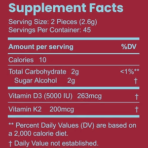 Suplemento de Vitamina D3 K2, Tabletas de Menta <span class=keywords><strong>Sin</strong></span> Azúcar Personalizadas, Sabor Coco, 5000 UI, 200 mcg MK-<span class=keywords><strong>7</strong></span>, Mejora el Estado de Ánimo y la Salud Ósea, Menta - Product Image 5