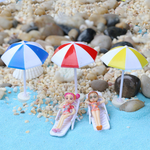 Simulated Mini Beach Umbrella <b>Miniatures</b> Craft for Seabeach Landscape Decorations Tiny Parasol Desktop Ornaments DIY Accessories - Product Image 1