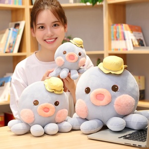 Sea Animal Cartoon <b>Octopus</b> With Hat Home Decoration <b>Soft</b> Dolls Stuff Plush <b>Toys</b> - Product Image 2