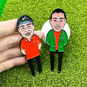 <b>Golf</b> Divot Tool Metal Double Sided Ball Fork Cap Clip Magnetic Ball Marker Green Fork Gift - Product Image 3