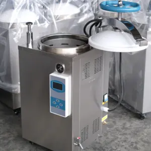 Retort dikey buhar su banyosu laboratuvar mantar endüstriyel sterilizasyon makinesi otoklav