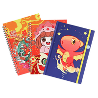 Agenda scolaire A5 à spirales avec impression florale personnalisée de dessins animés 2023