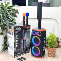 Altavoz Profesional Bluetooth D26(2.1) para Fiestas con Micrófono Inalámbrico, Altavoz de Karaoke Portátil con Luz LED, Sistema de Audio para Exteriores y Hogar