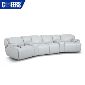 MANWAH CHEERS Canapé sectionnel de luxe en cuir véritable Home Cinéma Salon 4 places Meubles de salon Canapé inclinable Ensemble - Product Image 3