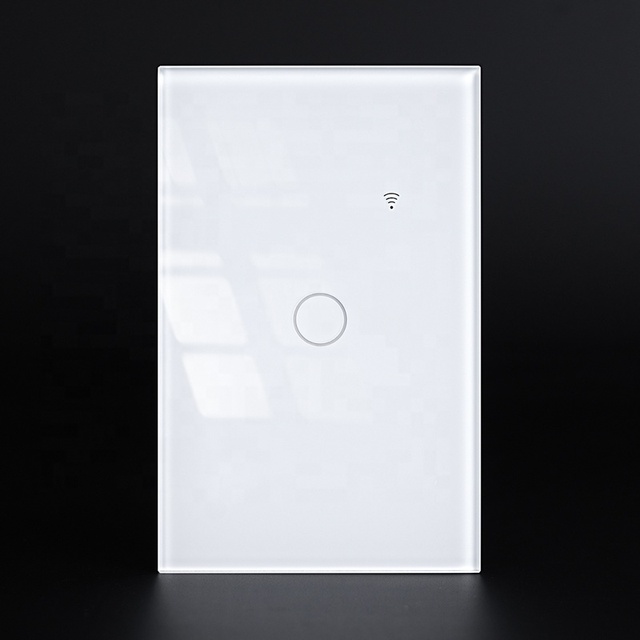 Smart Home Solution Products Tempered Glass Touch Panel One Gang Smart Switch With App Control Voice Control