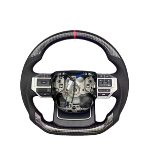 Accessoires de voiture personnalisés, volant de voiture en cuir et fibre de carbone, adapté à <span class=keywords><strong>Toyota</strong></span> Hilux Fortunar Land Previa Cruise <span class=keywords><strong>GR</strong></span> LC70 - Product Image 6