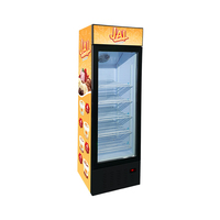 Congélateur vertical compact et portable Meisda SD235B 235L pour crème glacée, avec porte vitrée verticale, température unique