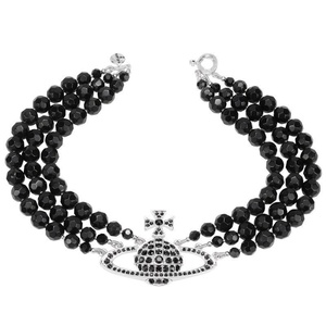 Collana con Pendente Saturno a <span class=keywords><strong>Tre</strong></span> Strati della Regina Madre Vivienne, Completamente Incastonata di Diamanti, Catena in Rame Placcato Elettroliticamente, Stile Bambù, di Tendenza - Product Image 1