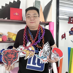 Cao bóng đầy màu <span class=keywords><strong>s</strong></span>ắc Nhựa Vòng cổ cyberpunk phong cách doanh thu chuỗi màu mạ điện chống phai chuỗi fan hâm mộ - Product Image 1