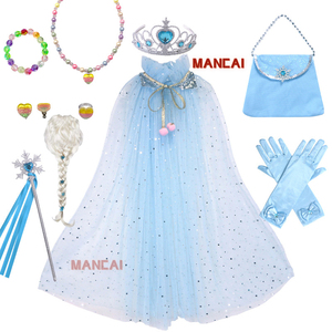 <span class=keywords><strong>Elsa</strong></span> <span class=keywords><strong>Anna</strong></span> sirena ragazze principessa mantello Purim colorato paillettes per bambini luccicanti vestito <span class=keywords><strong>da</strong></span> festa brillante per bambini Costume di Halloween - Product Image 1