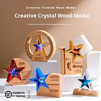 Trophée en bois avec impression couleur HDY pour événements de grande envergure, concours, défilés de mode, courses automobiles, Pekin Ball, personnalisation de plaques de récompense