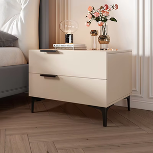 Mesita de Noche Moderna y Sencilla de Madera Blanca Multifuncional con Armario y Pequeño Estante de Almacenamiento para Dormitorio, Nuevo Estilo de Celebridad de Internet - Product Image 2