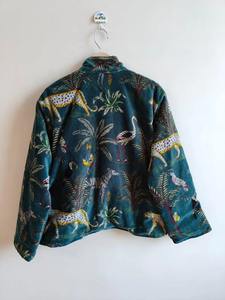 Hot <b>Sale</b> Jungle Print Velvet Jackets Indian Handmade Velvet Jacket or Boho Style <b>Quilted</b> Jackets Available <b>for</b> Worldwide Supply - Product Image 3
