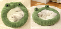 Maisonnette pour animaux de compagnie de la série Original Frog, quatre saisons, chaude, fermée, pour chat, lit pour chien, abri coupe-vent pour l'automne et l'hiver