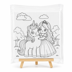 Toile tendue en bois écologique 20x20cm, style dessin animé pré-dessiné, pour peinture à l'huile DIY, idéale pour portraits d'adultes - Prix de gros abordable - Product Image 1