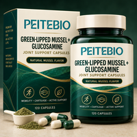 PEITEBIO Capsules de Glucosamine à base de Moules à Lèvres Vertes pour Animaux de Compagnie – Soutien Articulaire, Mobilité, Cartilage – Absorption Rapide, Sûr – 120 gélules