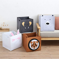 Grande capacité éléphant tigre dessin animé feutre boîte de rangement vêtements sales vêtements panier à linge voiture panier de rangement pour vêtements