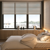 Stores enrouleurs à double couche pour salon, salle de bain, sur mesure, imperméables, jour et nuit, stores occultants intelligents, stores zébrés à bandes