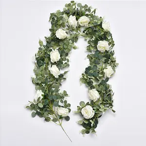 Flor Artificial decorativa para boda, decoración colgante de fiesta de 2m de alta calidad, venta al por mayor