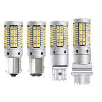Ampoules LED 1157 7443 3157 T25 T20 3030 69SMD bicolores, feux de freinage, clignotants blancs et jaunes, feux de jour DRL