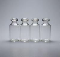 Vente en gros d'usine de flacons en verre tubulaire avec bouchon en caoutchouc pour usage cosmétique