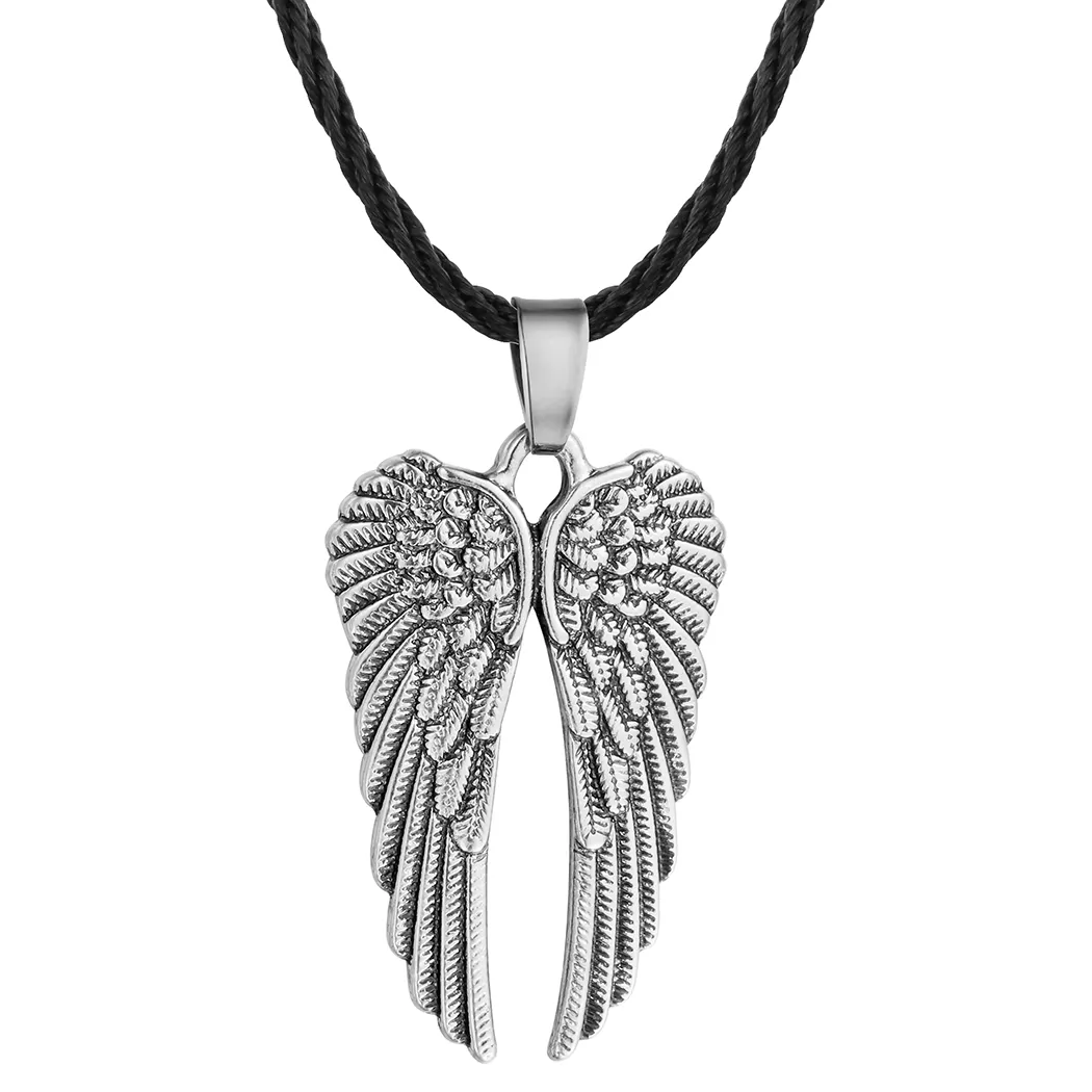 Collar antiguo de alas de Ángel para mujer, colgante de alas de Ángel, regalo de Ángel de la guarda, joyería