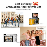 Kamera Digital Selfie Anak Pelajar untuk Perjalanan Luar Ruangan, Layar 2.4-inci, Zoom Optik 17x-30x, 48MP, HD Flip Cover, Laris Terjual