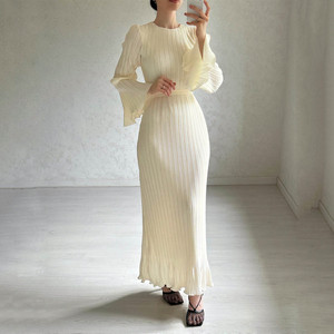 Abiti a maniche lunghe <span class=keywords><strong>H</strong></span>-7175 da donna, eleganti con scollo a <span class=keywords><strong>O</strong></span>, abiti primaverili per le vacanze - Product Image 6