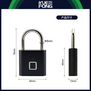 Candado con huella digital Yuefeng DY11, cerradura inteligente con desbloqueo por código Morse para uso general en puertas - Product Image 2